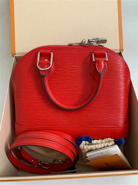 louis vuitton alma bb small epi leather red